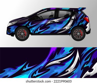 Car decal design vector. Graphic abstract stripe racing background kit designs for wrap vehicle, race car, rally, adventure and livery