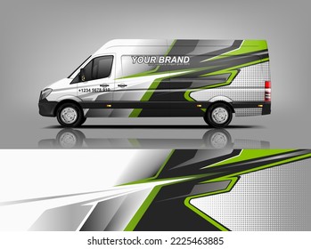 Car decal design vector. Graphic abstract stripe racing background kit designs for wrap vehicle, race car, rally, adventure and livery dekal