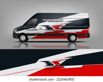 Vector de diseño de calcomanías de auto. Diseños gráficos abstractos de banda de fondo de carreras para envolver vehículos, autos de carreras, rally, aventura y livery dekal