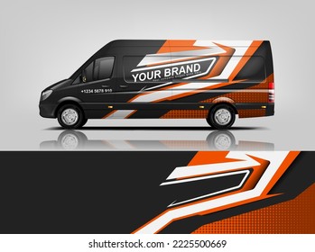 Car decal design vector. Graphic abstract stripe racing background kit designs for wrap vehicle, race car, rally, adventure and livery dekal