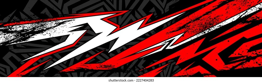 Car decal design vector. Graphic abstract stripe racing background kit designs for wrap vehicle, race car, rally, adventure and livery