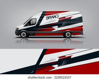 Car decal design vector. Graphic abstract stripe racing background kit designs for wrap vehicle, race car, rally, adventure and livery dekal