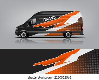 Car decal design vector. Graphic abstract stripe racing background kit designs for wrap vehicle, race car, rally, adventure and livery dekal