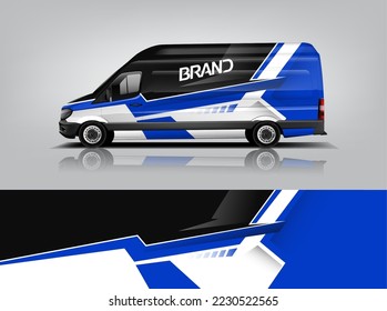Car decal design vector. Graphic abstract stripe racing background kit designs for wrap vehicle, race car, rally, adventure and livery dekal
