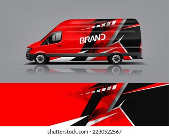 Vector de diseño de calcomanías de auto. Diseños gráficos abstractos de banda de fondo de carreras para envolver vehículos, autos de carreras, rally, aventura y livery dekal