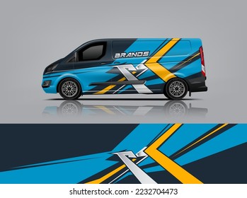 Car decal design vector. Graphic abstract stripe racing background kit designs for wrap vehicle, race car, rally, adventure and livery dekal
