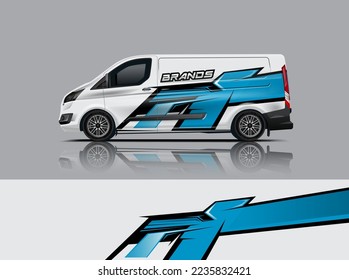 Car decal design vector. Graphic abstract stripe racing background kit designs for wrap vehicle, race car, rally, adventure and livery dekal
