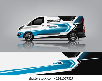 Vector de diseño de calcomanías de auto. Diseños gráficos abstractos de banda de fondo de carreras para envolver vehículos, autos de carreras, rally, aventura y livery dekal