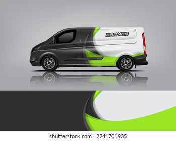 Car decal design vector. Graphic abstract stripe racing background kit designs for wrap vehicle, race car, rally, adventure and livery dekal