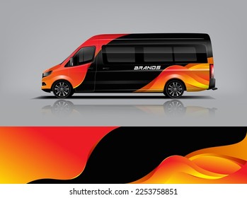Car decal design vector. Graphic abstract stripe racing background kit designs for wrap vehicle, race car, rally, adventure and livery dekal