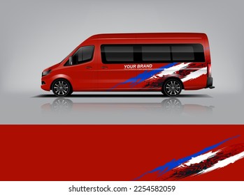 Car decal design vector. Graphic abstract stripe racing background kit designs for wrap vehicle, race car, rally, adventure and livery dekal