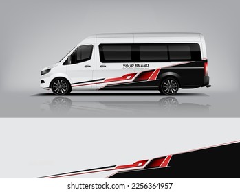 Car decal design vector. Graphic abstract stripe racing background kit designs for wrap vehicle, race car, rally, adventure and livery dekal