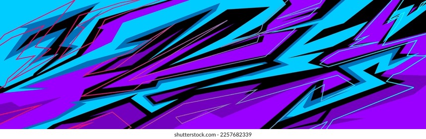 Car decal design vector. Graphic abstract stripe racing background kit designs for wrap vehicle, race car, rally, adventure and livery