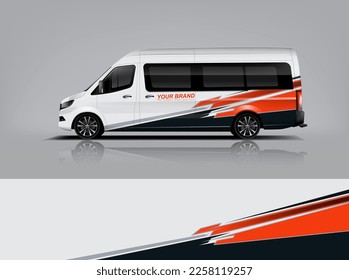 Car decal design vector. Graphic abstract stripe racing background kit designs for wrap vehicle, race car, rally, adventure and livery dekal