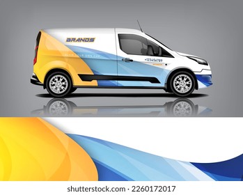 Car decal design vector. Graphic abstract stripe racing background kit designs for wrap vehicle, race car, rally, adventure and livery dekal a1