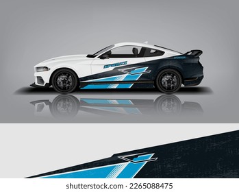 Vector de diseño de calcomanías de auto. Diseños gráficos abstractos de banda de fondo de carreras para envolver vehículos, autos de carreras, rally, aventura y livery dekal a1