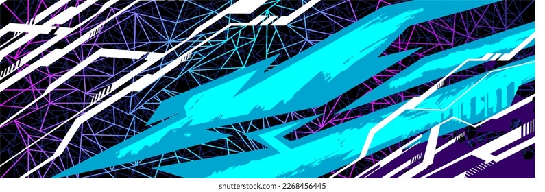 Car decal design vector. Graphic abstract stripe racing background kit designs for wrap vehicle, race car, rally, adventure and livery