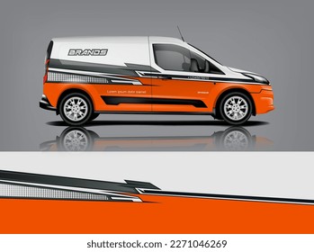 Car decal design vector. Graphic abstract stripe racing background kit designs for wrap vehicle, race car, rally, adventure and livery dekal a1