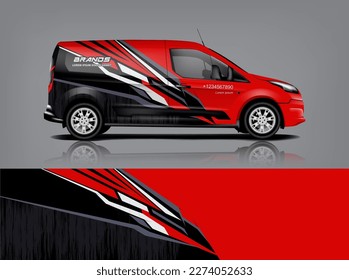 Car decal design vector. Graphic abstract stripe racing background kit designs for wrap vehicle, race car, rally, adventure and livery dekal a1