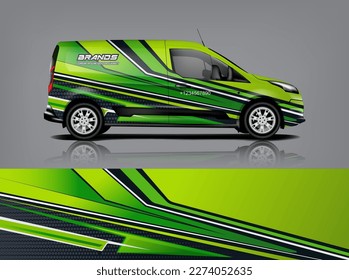 Vector de diseño de calcomanías de auto. Diseños gráficos abstractos de banda de fondo de carreras para envolver vehículos, autos de carreras, rally, aventura y livery dekal a1