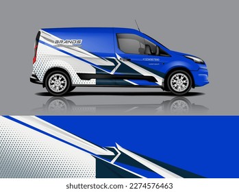 Car decal design vector. Graphic abstract stripe racing background kit designs for wrap vehicle, race car, rally, adventure and livery dekal a1