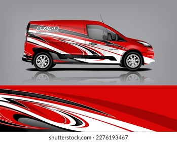 Car decal design vector. Graphic abstract stripe racing background kit designs for wrap vehicle, race car, rally, adventure and livery dekal a1