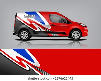 Car decal design vector. Graphic abstract stripe racing background kit designs for wrap vehicle, race car, rally, adventure and livery dekal a1