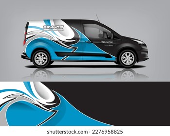 Car decal design vector. Graphic abstract stripe racing background kit designs for wrap vehicle, race car, rally, adventure and livery dekal a1