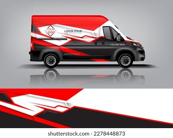 Vector de diseño de calcomanías de auto. Diseños gráficos abstractos de banda de fondo de carreras para envolver vehículos, autos de carreras, rally, aventura y livery dekal a1