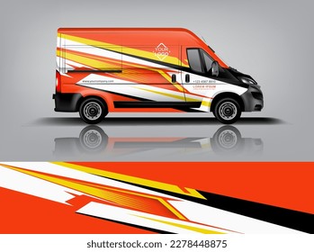 Car decal design vector. Graphic abstract stripe racing background kit designs for wrap vehicle, race car, rally, adventure and livery dekal a1