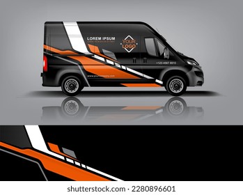 Car decal design vector. Graphic abstract stripe racing background kit designs for wrap vehicle, race car, rally, adventure and livery dekal a1