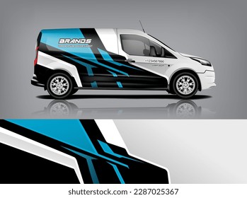 Vector de diseño de calcomanías de auto. Diseños gráficos abstractos de banda de fondo de carreras para envolver vehículos, autos de carreras, rally, aventura y livery dekal a1