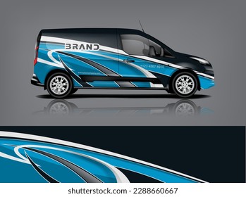 Vector de diseño de calcomanías de auto. Diseños gráficos abstractos de banda de fondo de carreras para envolver vehículos, autos de carreras, rally, aventura y livery dekal a1