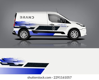 Car decal design vector. Graphic abstract stripe racing background kit designs for wrap vehicle, race car, rally, adventure and livery dekal a1