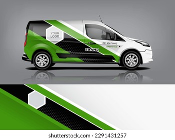 Vector de diseño de calcomanías de auto. Diseños gráficos abstractos de banda de fondo de carreras para envolver vehículos, autos de carreras, rally, aventura y livery dekal a1