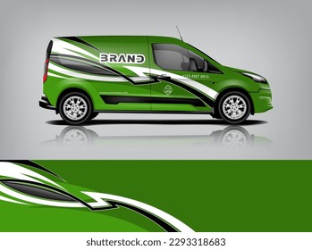 Car decal design vector. Graphic abstract stripe racing background kit designs for wrap vehicle, race car, rally, adventure and livery dekal a1