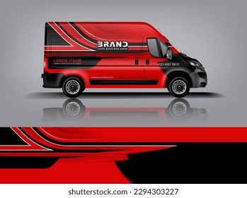 Car decal design vector. Graphic abstract stripe racing background kit designs for wrap vehicle, race car, rally, adventure and livery dekal a1
