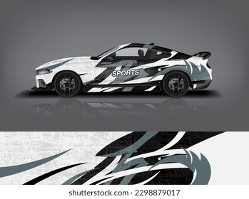 Automobil-Dekorationsvektor. Grafikabstraktes Design für abstrakte Streifen-Rennhintergrund-Designs für Wrackfahrzeug, Rennwagen, Rallye, Abenteuer und Livery-Decal a1