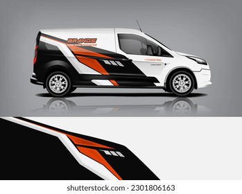 Car decal design vector. Graphic abstract stripe racing background kit designs for wrap vehicle, race car, rally, adventure and livery dekal a1