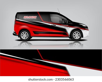 Car decal design vector. Graphic abstract stripe racing background kit designs for wrap vehicle, race car, rally, adventure and livery dekal a1