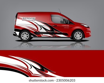 Vector de diseño de calcomanías de auto. Diseños gráficos abstractos de banda de fondo de carreras para envolver vehículos, autos de carreras, rally, aventura y livery dekal a1