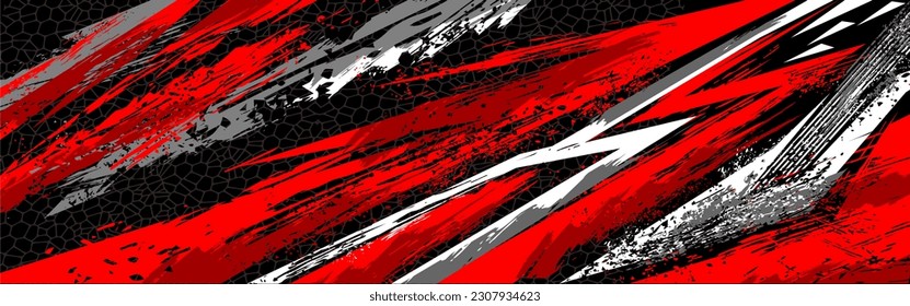 Car decal design vector. Graphic abstract stripe racing background kit designs for wrap vehicle, race car, rally, adventure and livery