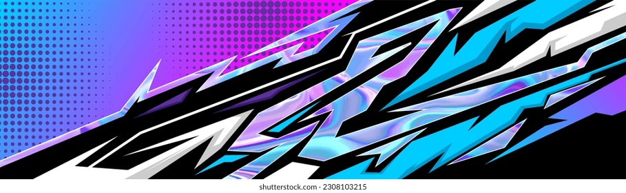 Car decal design vector. Graphic abstract stripe racing background kit designs for wrap vehicle, race car, rally, adventure and livery