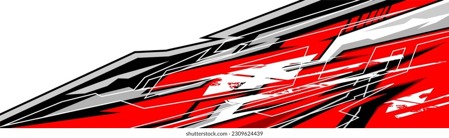 Car decal design vector. Graphic abstract stripe racing background kit designs for wrap vehicle, race car, rally, adventure and livery