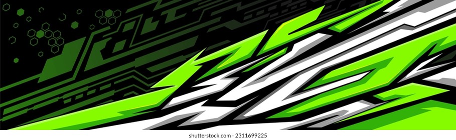 Car decal design vector. Graphic abstract stripe racing background kit designs for wrap vehicle, race car, rally, adventure and livery