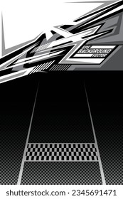 Vector de diseño de calcomanías de auto. Diseños gráficos abstractos de banda de fondo de carreras para envolver vehículos, carreras de coches, rally, aventura y livery
