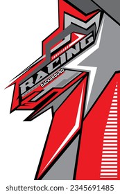 Car decal design vector. Graphic abstract stripe racing background kit designs for wrap vehicle, race car, rally, adventure and livery