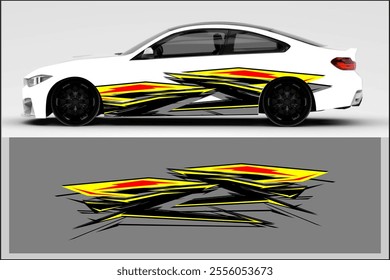 car decal design vector. Graphic abstract line racing background design for wrap, car decal with cool and sporty pattern