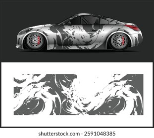 Car decal design vector. Graphic abstract stripe racing background kit designs for wrap vehicle