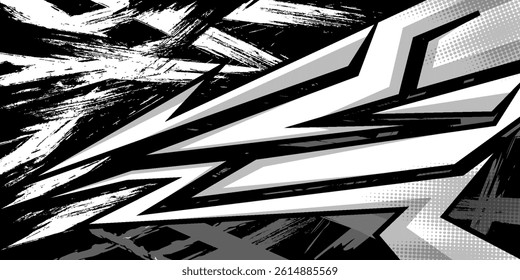 Car decal design vector. Graphic abstract stripe racing background kit designs for wrap vehicle, race car, rally, adventure and livery
